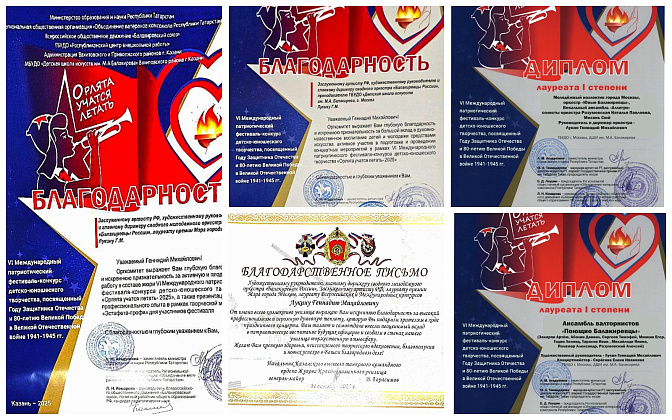 Поздравляем лауреатов Фестиваля-конкурса "Орлята учатся летать"